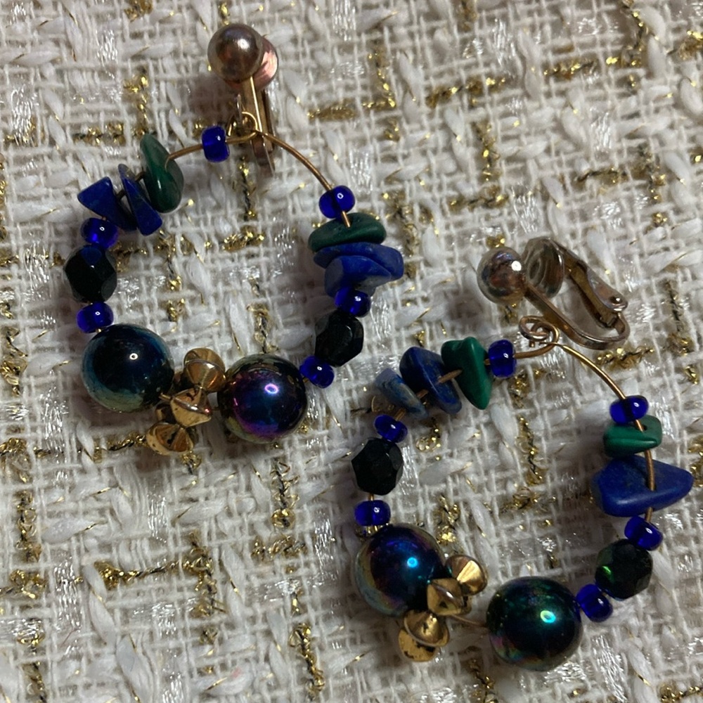 🚨 CLEARANCE Artisan purple mixed media hoops